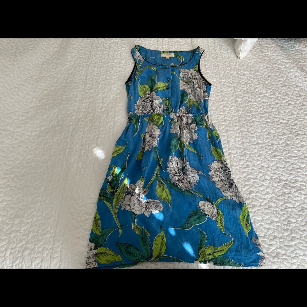 anthropologie moulinette soeurs silk floral dress